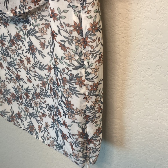 Rebecca Minkoff One Shoulder Mia Floral Sheer Ruffle Top S - Picture 10 of 11